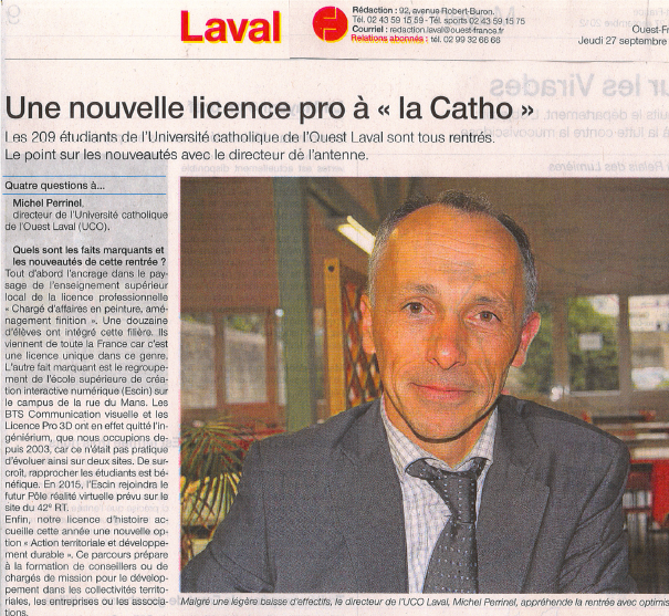article Ouest France Rentr�e UCO Laval
